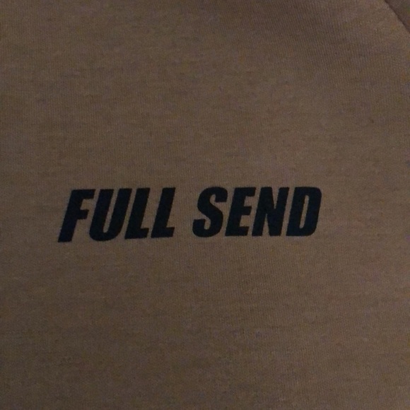 Full Send Mens Hoodie Tan Hydrophobic Streetwear Size Medium Full Zip - Picture 11 of 14